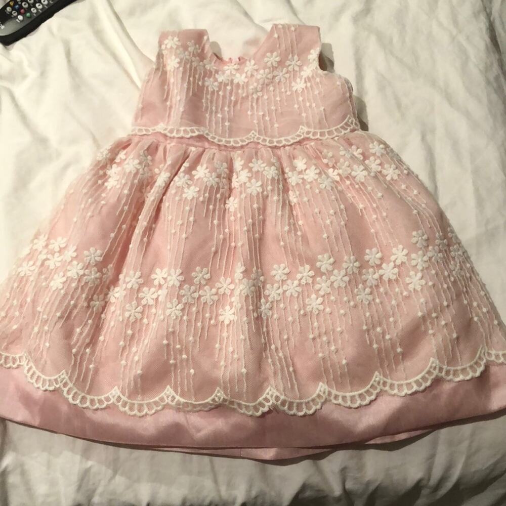 Dorissa pink/cream overlay lace 18m worn once